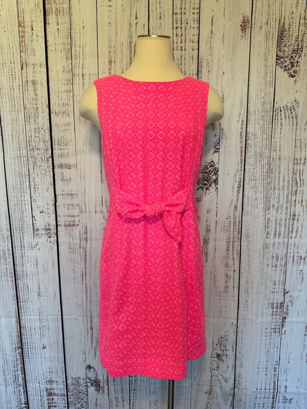 Lilly Pulitzer Neon Pink Sleeveless Tie-Waist Mini Dress